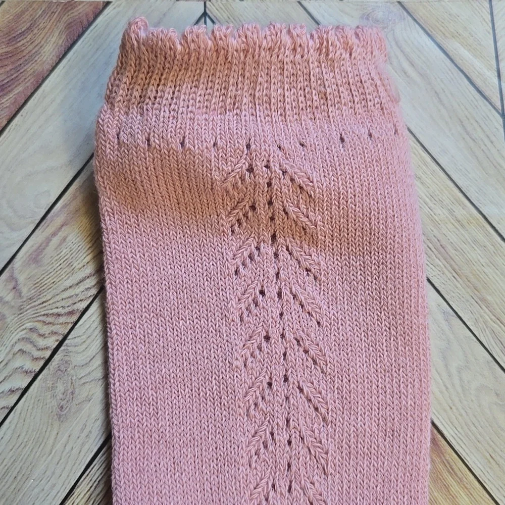 Boho Baby Girl Knee High Blush Pink Trouser Socks Satin Bowknot Ruffle Accessory